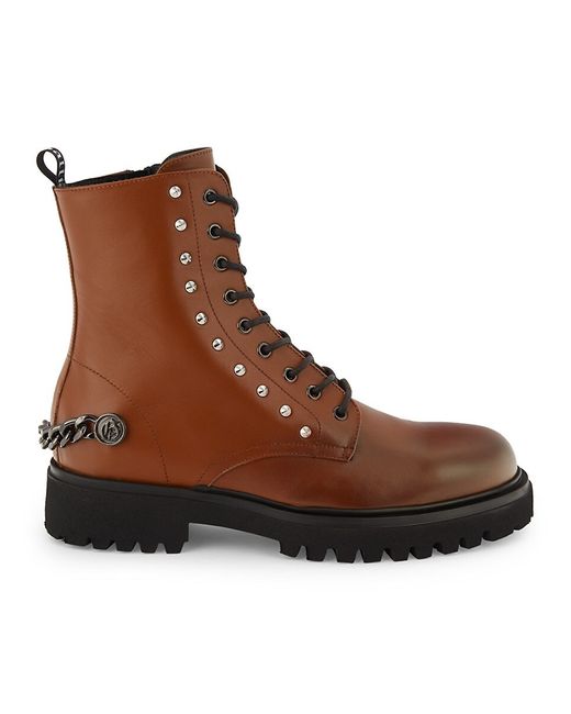 John Galliano Curb Link Leather Combat Boots