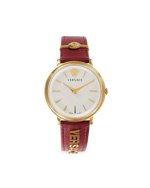Versace 38MM Stainless Steel Leather Watch