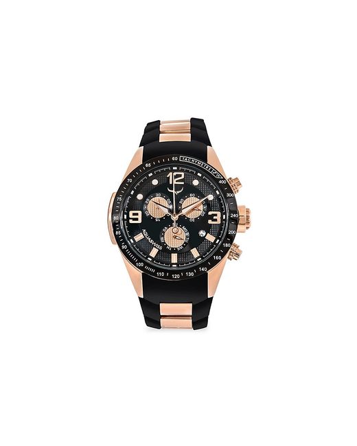 AquaSwiss 43MM Goldtone Stainless Steel Silicone Strap Chronograph Watch
