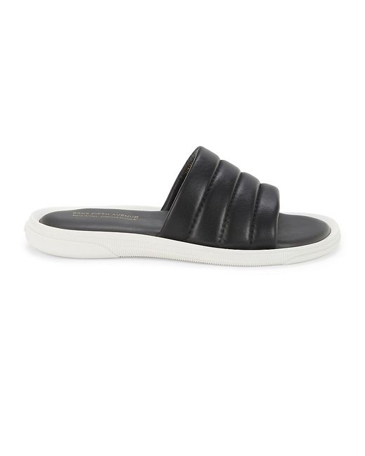 Saks Fifth Avenue Made in Italy Leather Slides Sandals