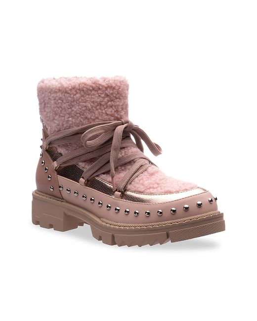 Lady Couture Snowball Studded Faux Shearling Boots