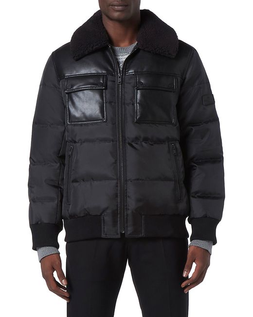 Andrew Marc Beaumont Faux Shearling Collar Puffer Jacket