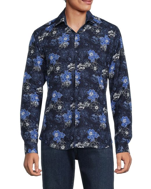 Jared Lang Floral Cotton Button Down Shirt