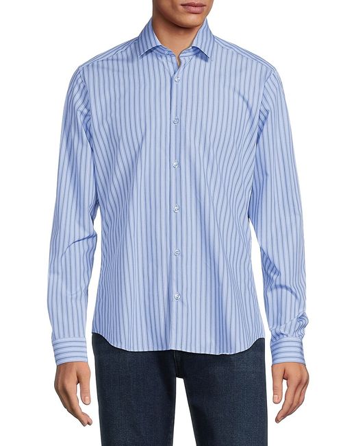 Jared Lang Stripe Cotton Button Down Shirt