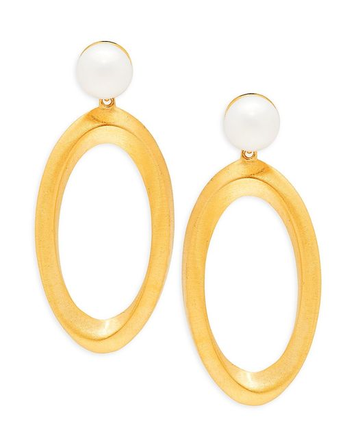 Saks Fifth Avenue 22K Goldplated 6MM Freshwater Pearls Drop Earrings