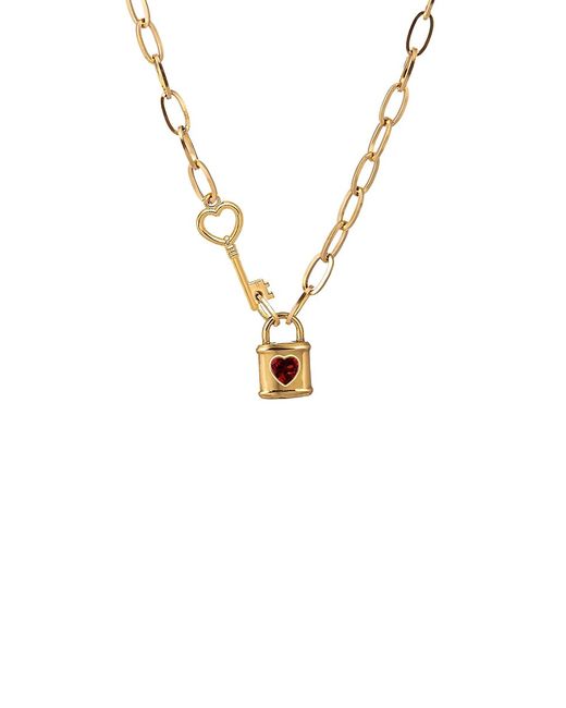Eye Candy LA Ivanna 18K Goldplated Titanium Cubic Zirconia Lock Key Necklace