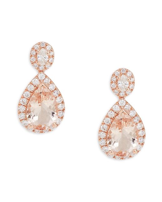 Effy 14K Morganite Diamond Drop Earrings