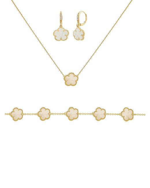 Jan-Kou 3-Piece 14K Goldplated Brass Necklace Earring Bracelet Set