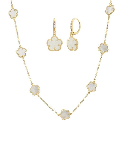 Jan-Kou 2-Piece 14K Goldplated Brass Earring Necklace Set