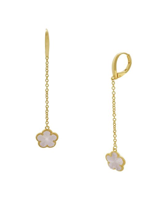 Jan-Kou Flower 14K Goldplated Drop Earrings
