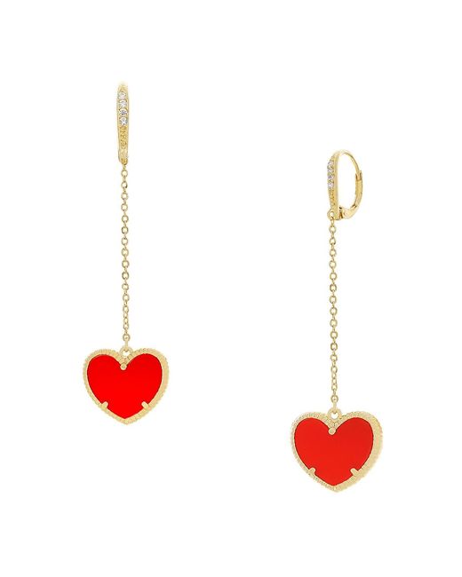 Jan-Kou Heart 14K Goldplated Drop Earrings