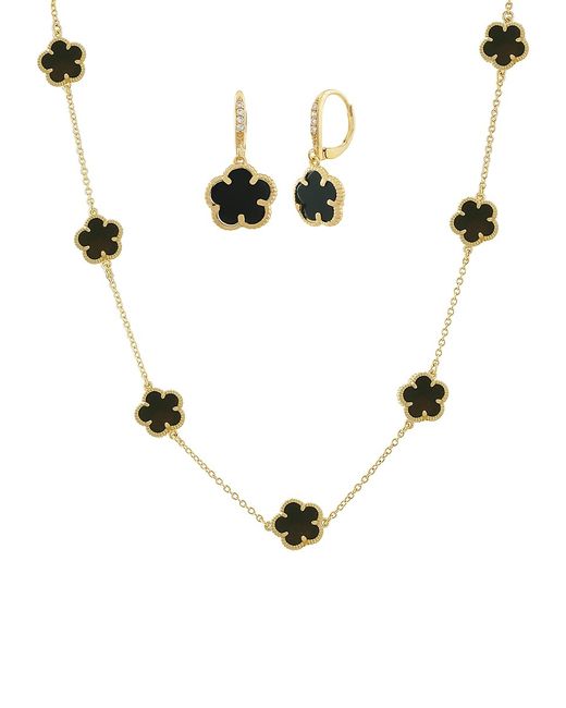 Jan-Kou 2-Piece 14K Goldplated Brass Earring Necklace Set