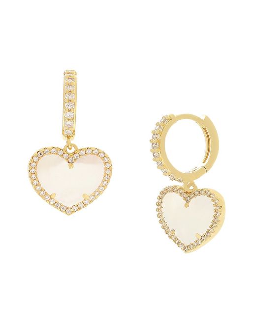 Jan-Kou Heart 14K Goldplated Cubic Zirconia Drop Earrings