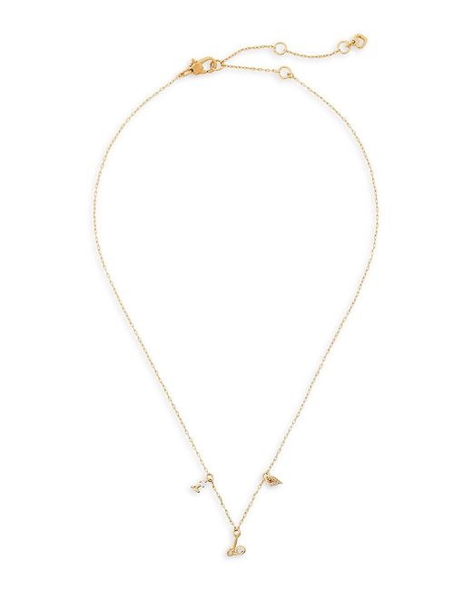 Kate Spade New York Goldplated Cubic Zirconia I Do Charm Necklace