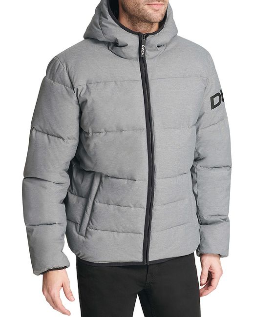 Dkny Classic Fit Logo Hooded Puffer Jacket