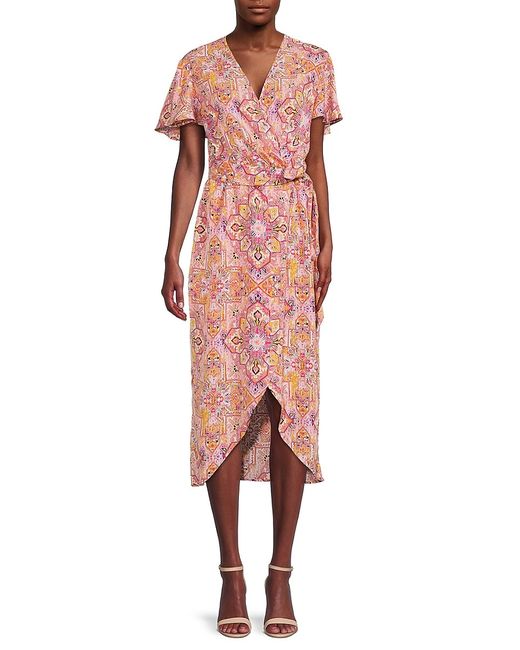 Renee C. Renee C. Print Midi Wrap Dress