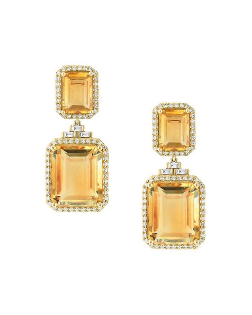 Effy 14K Citrine Diamond Drop Earrings