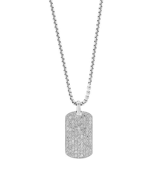 Effy Sterling White Sapphire Pendant Necklace