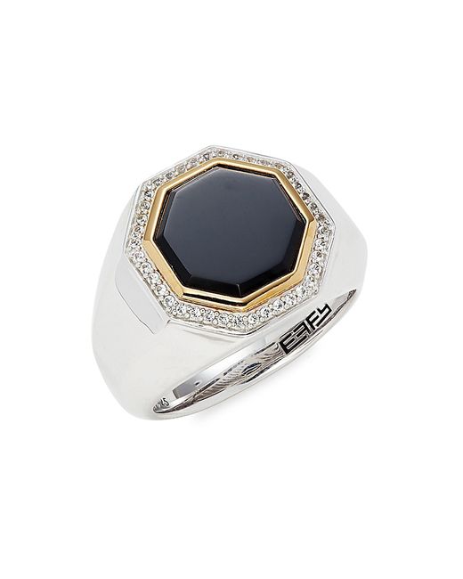Effy 14K Yellow Goldplated Sterling Onyx Signet Ring