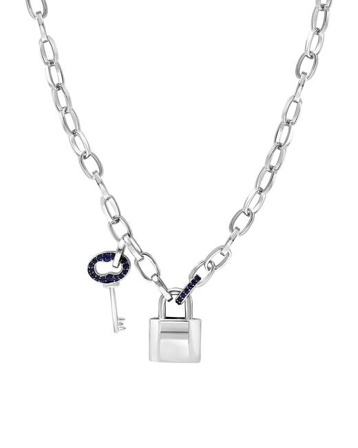 Effy Sterling Silver Spinel Key Lock Charm Necklace