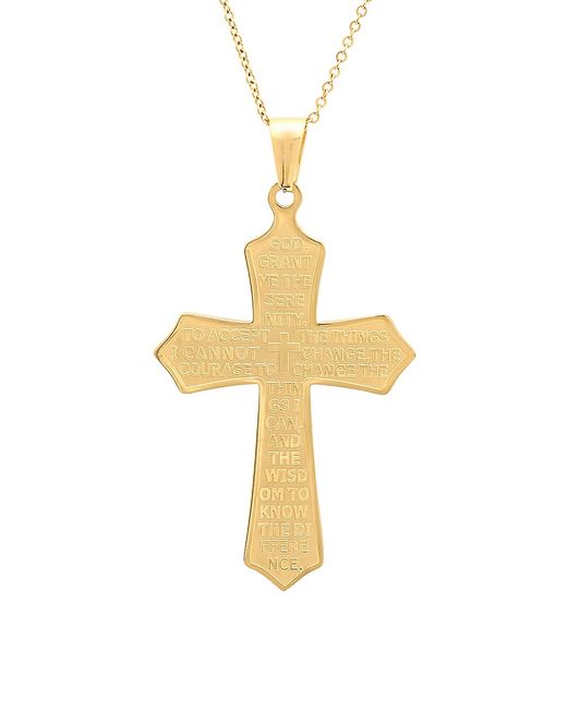 Anthony Jacobs Stainless Steel Our Father Cross Pendant Necklace
