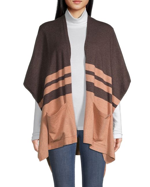 Saks Fifth Avenue Striped Colorblocked Knit Cape