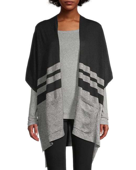 Saks Fifth Avenue COLLECTION Striped Colorblocked Knit Cape