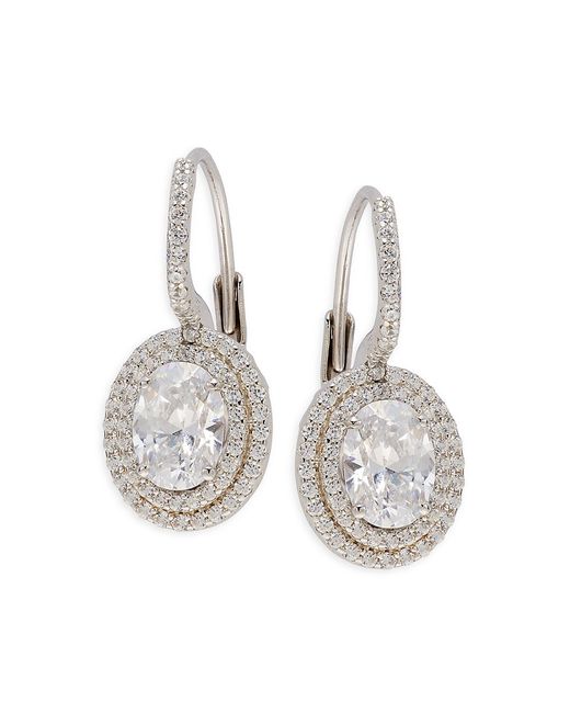 Lafonn Platinum-Plated Sterling Simulated Diamond Huggie Earrings