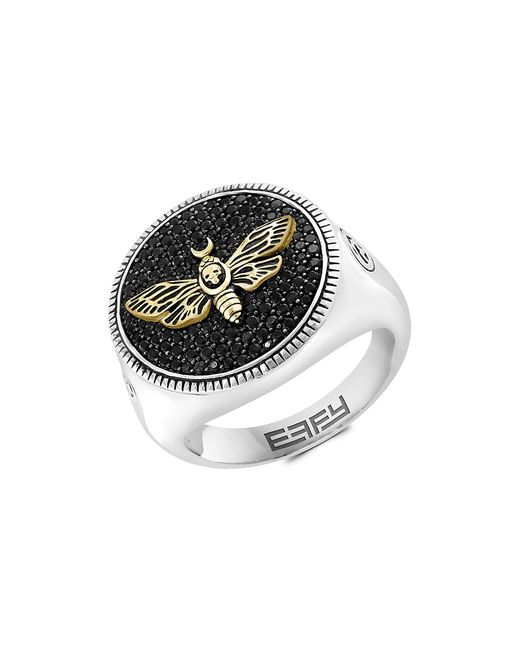 Effy 14K Goldplated Sterling Silver Spinel Bee Signet Ring
