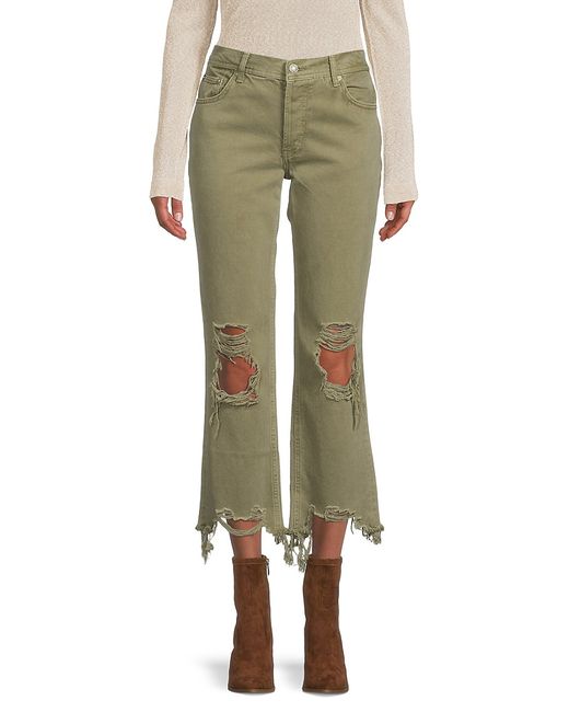 Free People Maggie Straight Distressed Cropped Jeans 26 2-4