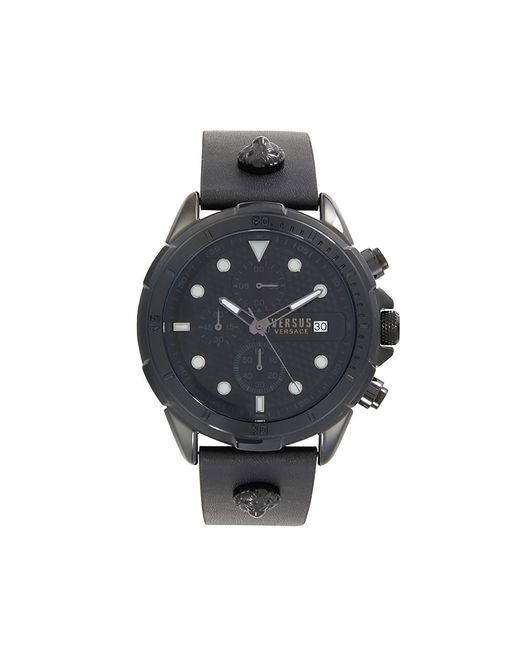 Versus 46MM Stainless Steel Leather Strap Watch