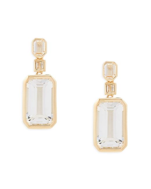 Effy 14K White Topaz Diamond Drop Earrings