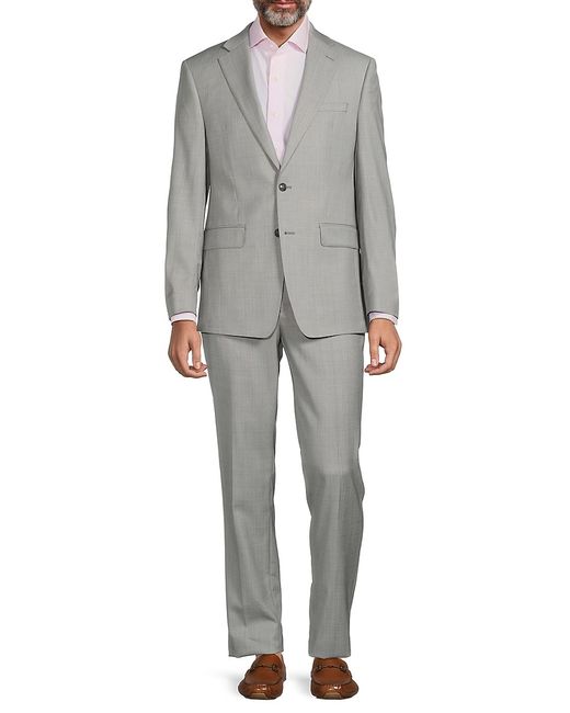 Calvin Klein Slim Fit Sharkskin Wool Blend Suit 36 S