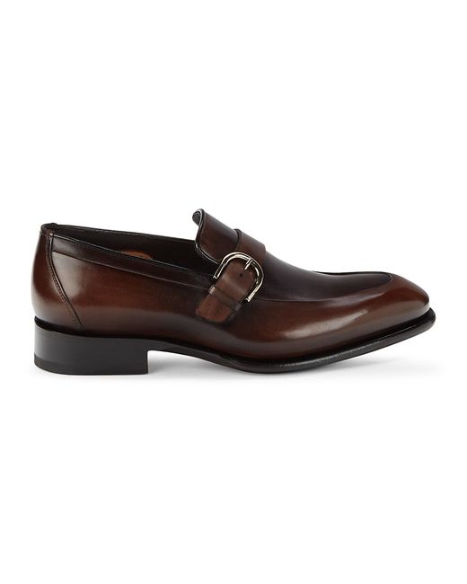 Santoni Leather Monk Strap Shoes 7.5