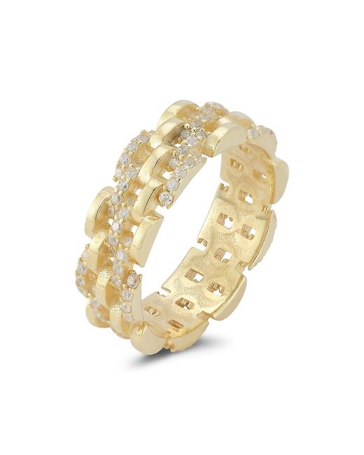 Sphera Milano 14K Goldplated Sterling Cubic Zirconia Link Band Ring 6