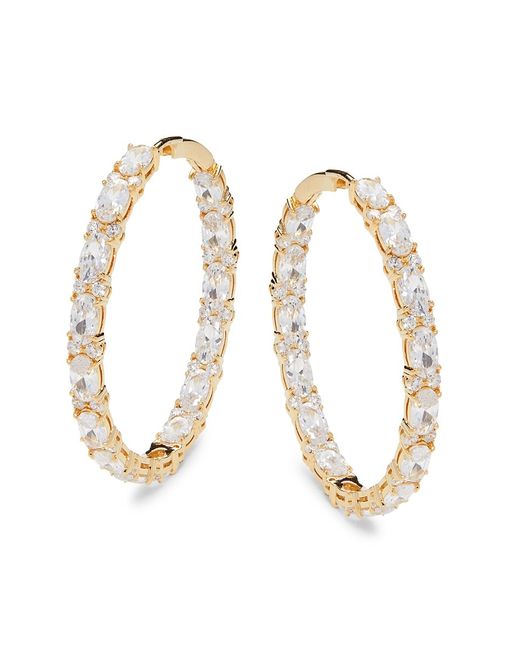 Adriana Orsini 18K Goldplated Cubic Zirconia Hoop Earrings
