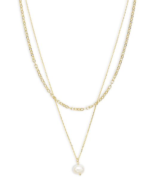 Argento Vivo 18K Yellow Goldplated Sterling Faux Pearl Layered Necklace