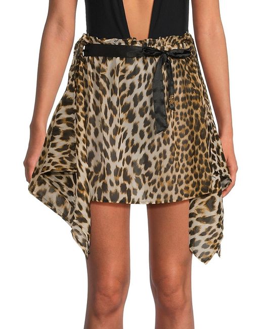 Cavalli Class by Roberto Cavalli Roberto Cavalli Leopard Print Cover Up Skirt