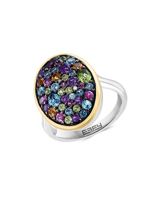 Effy ENY Two Tone Sterling Multi Stone Cocktail Ring