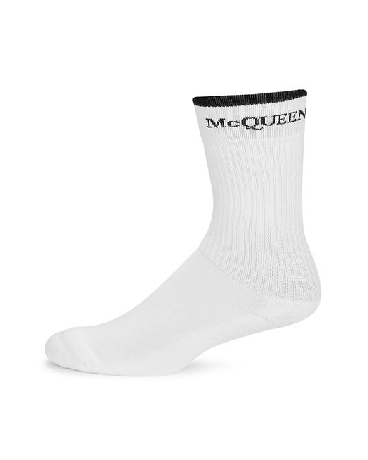 McQ Alexander McQueen Alexander McQ Alexander McQueenueen Alexander McQueen Reversible Logo Mid Calf Socks