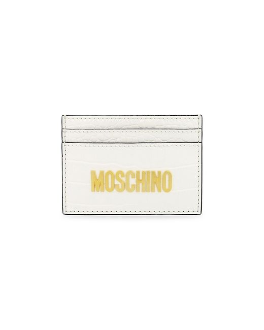 Moschino Couture Croc Embossed Leather Card Case