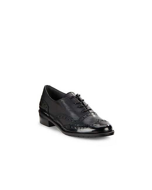 Stuart Weitzman Dapper Lace-Up Leather Oxford Shoes