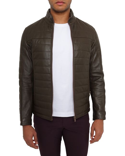 Pino by PinoPorte Dino Stand Collar Leather Jacket