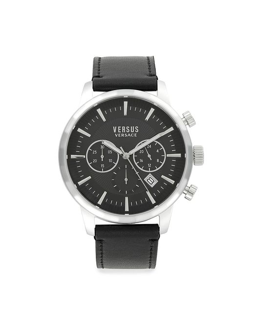 Versus 46MM Stainless Steel Leather Strap Chronograph Watch