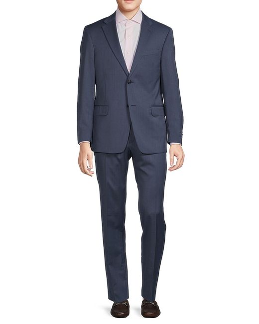 Saks Fifth Avenue Made in Italy Saks Fifth Avenue Modern Fit Textured Wool Blend Suit