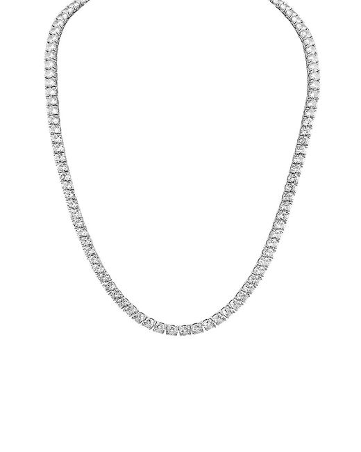 Esquire Platinum Plated Sterling Cubic Zirconia Tennis Necklace