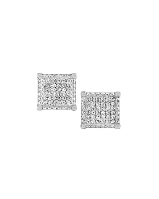 Esquire Sterling Cubic Zirconia Rectangle Stud Earrings