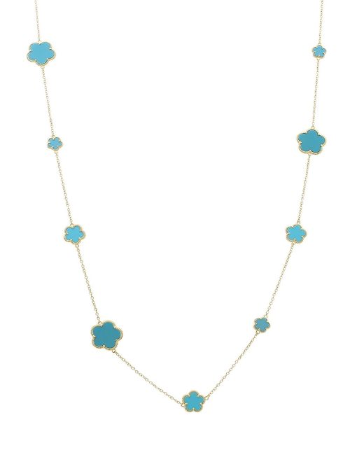Jankuo Flower 14K Goldplated Synthetic Long Station Necklace