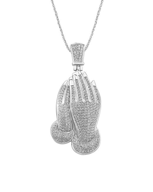 Saks Fifth Avenue Made in Italy Saks Fifth Avenue 14K White Gold 1.00 TCW Diamond Praying Hands Pendant Necklace/22