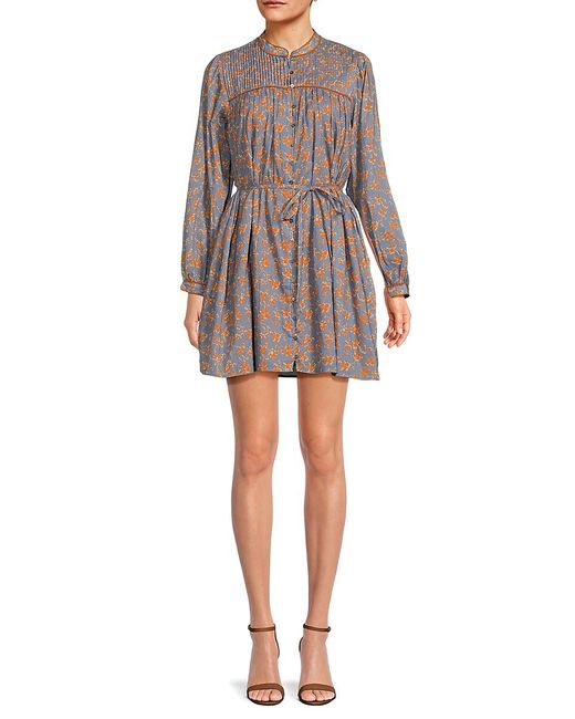 Joie Challensia Pin Tuck Mini Fit and Flare Dress